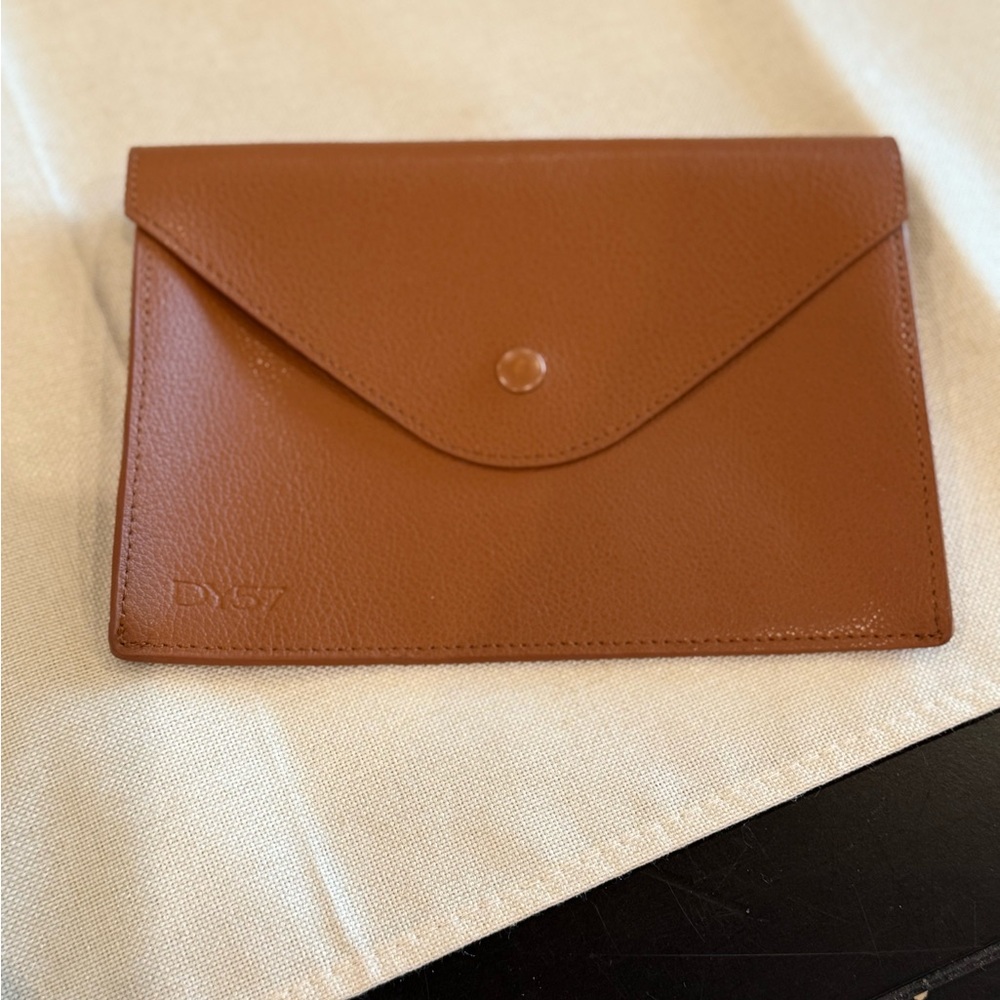 David Yurman Brown Leather Clutch NEW WOT